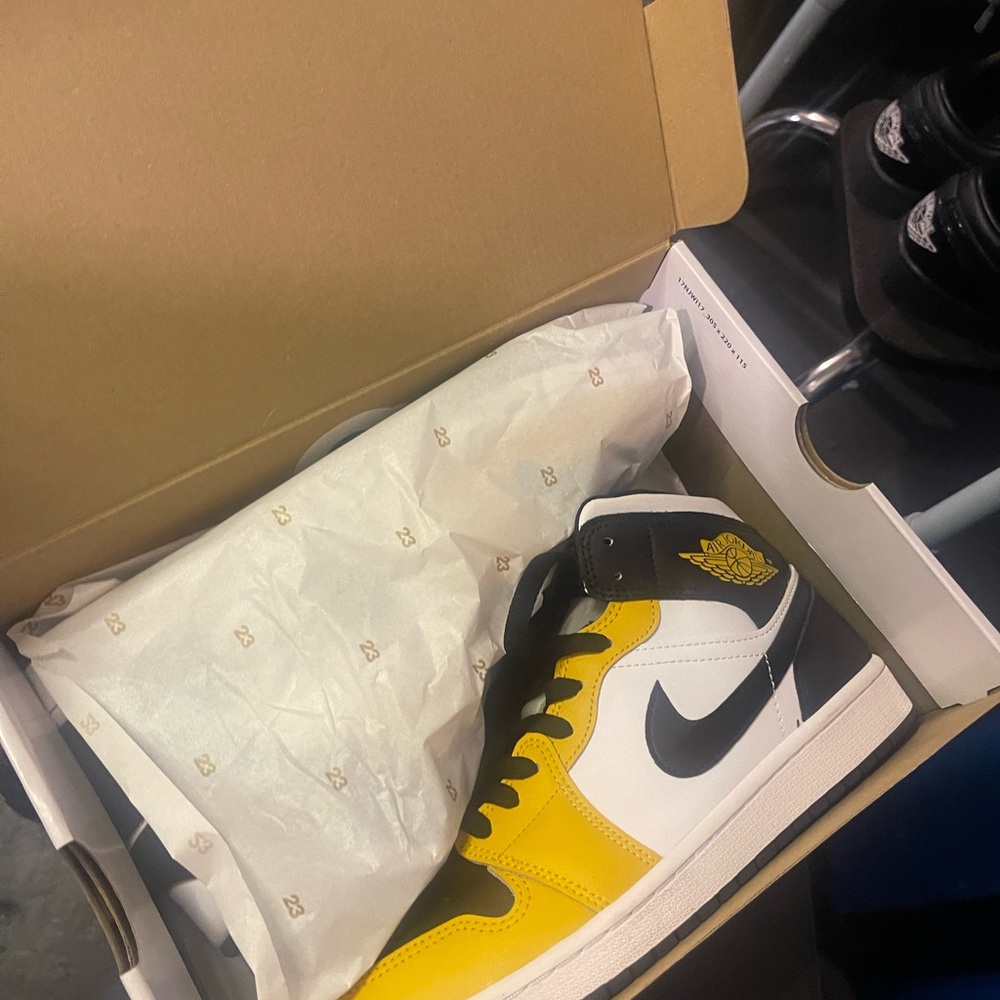 Nike Yellow and Black High-Top Sneakers
